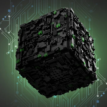 MOC Borg Cube от Magurean Movies Star Trek Космически кораб Превозно средство Тухли Borg Queen Cube Модел Градивен елемент на Детска играчка, Подарък за рожден ден