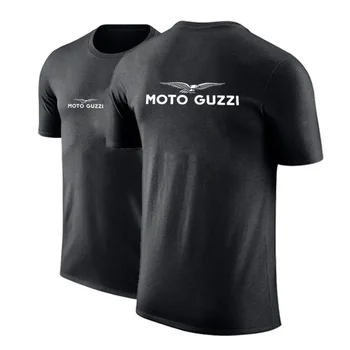 Moto Guzzi 90 Мотоциклет 2024 Мъжка Лятна Риза Harajuku С Однотонным Принтом Обикновените Удобни Тениски С Къс Ръкав Тънки Върхове