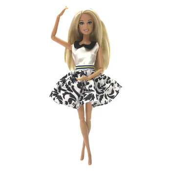 NK 1 бр. Кукла Черна танцова пола, ръчно изработени Модно балетное къса рокля за кукла Барби Подарък за рожден ден на момиченце, 89A
