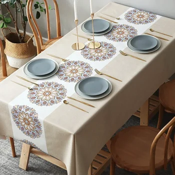 obrus geometryczny wodoodporny dekoracja kuchenna domu stół w jadalni okładka wesele prostokątny stół плат
