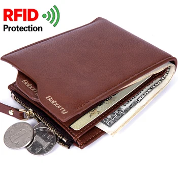 RFID блокиране на тънък портфейл, чанта, калъф за карти, портфейл за кредитни карти, мъжки бизнес алуминиеви портмонета за пари, лична карта, портмоне