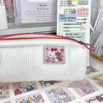Sanrio Hello Kitty Момиче Pen Чанта Студентски Вельветовая Кутия За Съхранение На Канцеларски Материали Карикатура Cinnamoroll Творчески Молив Случай Голям Капацитет