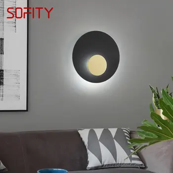 SOFITY Модерен led монтиране на лампата Вътрешността на Творчески Обикновен Черен Стенни осветителни Тела за украса на Дома Хол Спалня Коридор