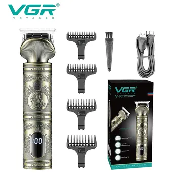 VGR Машинка за подстригване на коса с Професионална машина за подстригване на коса Метална машина за подстригване на коса Електрически безжичната акумулаторна Машинка за подстригване за мъже V-962