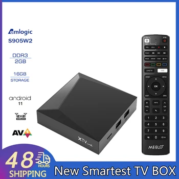 XTV AIR Smart TV BOX Android 11 2.4 и 5 Ghz Dual WiFi Amlogic S905W2 100M LAN AV1 БТ с резолюция от 4K Ultra HD HDR + мултимедиен плейър