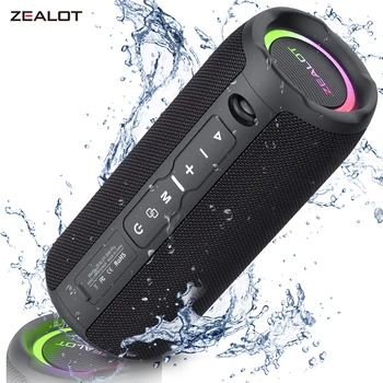 ZEALOT S49PRO Портативен Bluetooth високоговорител 20 W IPX6 Водоустойчив Мощен звук блок с усилване на басите Двойно сдвояване True Wireless Stereo