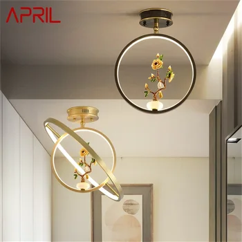 · Тавана лампа от месинг APRIL, Модерни и луксозни Златни тела, Креативни led осветителни тела за украса на дома