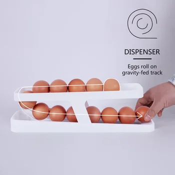 Автоматична Перекатывающаяся Поставка за яйца, кутия за съхранение, кошница за яйца, съд, Органайзер, хладилник, Опаковка на яйца за кухни