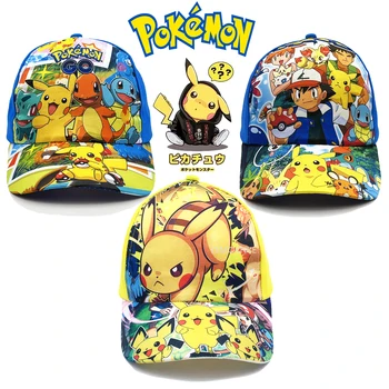 Анимационен герой Покемон Пикачу, спорт на открито, детска шапка, Сладки удобни бейзболни шапки, Солнцезащитная шапка, подарък играчка за детски партита