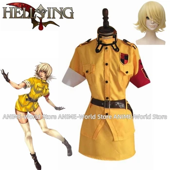 Аниме Хеллсинг Серас Виктория Жълти униформи, cosplay Костюм по поръчка от всякакъв размер