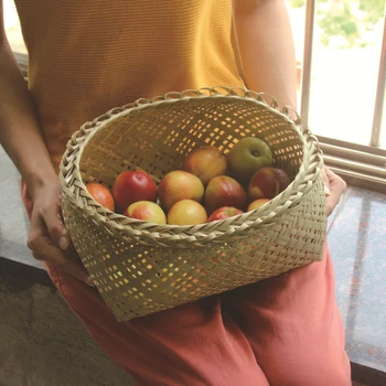 Бамбук Органайзер ръчно изработени Кошница за съхранение на закуски, плодове, яйца, Хот пот, Ресторанная кошница за храна, Бамбук, кошница за дрехи