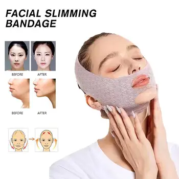 Бандаж за отслабване на лицето, V-образно козметични колан за лице Срещу огъване, премахване на бръчки и на двойна брадичка Козметични продукти за грижа за кожата за жени