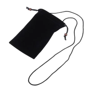 безплатен Телефон (2) (2023) Калъф с веригата и линия, фланелевая чанта от мек плат -черен
