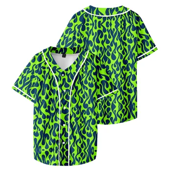 Бейзболна форма, тениски с 3D печат, унисекс, за жени / мъже, градинска облекло в стил хип-хоп, бейзболни ризи Y2k за мъже