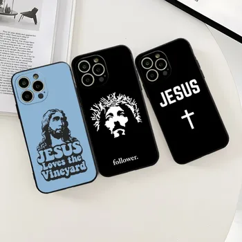 Бог Исус се Моли на Калъф За мобилен Телефон Iphone 12ProMax 11 13 14 Pro Xs Max Mini Xr X 7 8 6 6s Plus Fundas Cover