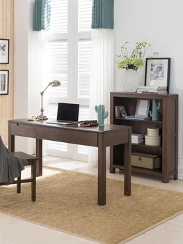 Бюро от масивно дърво, компютърна маса в скандинавски минималистичном стил, бюро от дъб, японски офис маса с малък размер
