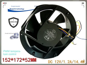Вентилатор за охлаждане Guncaizhu Oval 152*172 * 52 мм 17251 12V с двойно шариковым PWM-регулатор на температурата