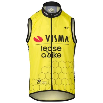 Ветрозащитный 2024 Visma Team Велосипеден жилетка без ръкави Gilet Мтб Облекло Велосипеден Майо Ciclismo