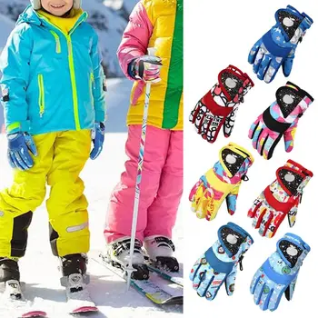 Ветроупорен детски ски ръкавици, новите модни водоустойчив нескользящие зимни топло изолирана детски ръкавици, зимни Must