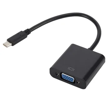 Видео адаптер Type C До гнездовому адаптер, VGA Кабел За свързване на прожекционната линия на USB 3.1 КЪМ VGA адаптер 1080p USB3.1