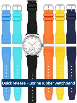 Висококачествена черна каишка от фторкаучука за часовници IWC Big PILOT'S Watches Spitfire Portofino Family Mark 18 с быстросъемным каишка 21 мм