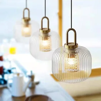 Висящи лампи в скандинавскую дизайнерска стъклена ивица, осветление, led подвесная лампа, Лампи за дневна, кухня, домашен декор в закрито Luminaria