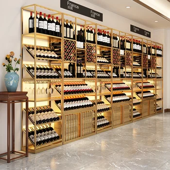 Витрина Бар шкаф Винен салон Метален Търговска Изба Вино, стелажи Клубния Уиски Armario Para Vinos Кухненски мебели