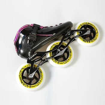 ВСЕКИ Открит Сачмен Кънкьор 110 мм, 3-Колесни Кънки Вградени Професионални Конькобежные Обувки За Възрастни