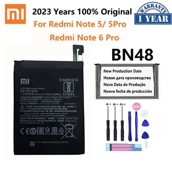 Въведете Mi Оригинална батерия за телефон BN48 за Xiaomi Redmi Note 5 Note5 Note6 6 Pro Висококачествени сменяеми батерии за мобилен телефон с капацитет 4000 mah