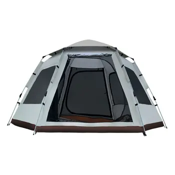 Външната Палатка е от 5 до 8 Души Hexagonal Къмпинг Голямо Пространство Водоустойчив Диви Къмпинг Палатка Автоматична Преносима Палатка С Навес На Открито