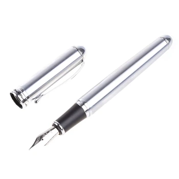 Гореща разпродажба Нова перьевой дръжки Jinhao X750 сребрист цвят от неръждаема стомана със средно 18-килограммовым писалка