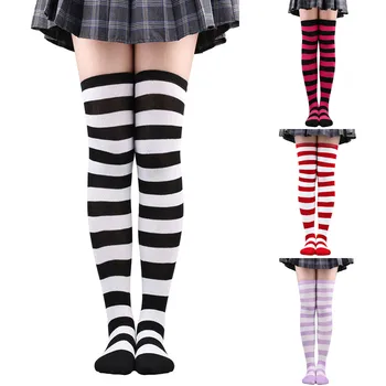 горещи нови Сладки Чорапи, Чорапогащи, Дамски чорапогащи в синьо-бяла ивица в японски стил, и Чорапи за краката, ДАМСКИ чорапи в стил аниме за cosplay