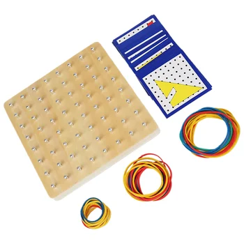 Детски игри набор от Играчка-пъзел Kidtraxtoys Geoboard Дървена табела за нокти Развитие на