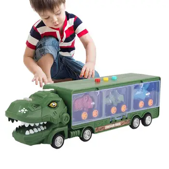 Детски камион-динозавър, детска пишеща машина-динозавър с мигащи светлини, играчки превозни средства за момчета и момичета, сувенири, детски партита, продукти с добро качество