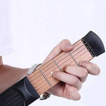 Джобен китара лешояд, 6 ладов, преносим инструмент за отработване на китарни акорди за начинаещи, лесен за инсталиране, лесен за използване