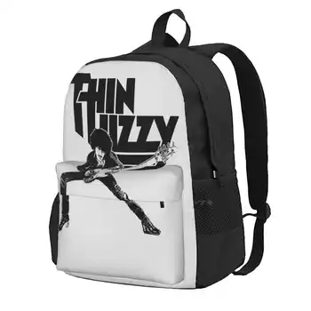 Дизайна на раницата, с 3D принтом Kribolow, Студентски чанта, Логото на Thin Lizzy Неща, Инди-китара на 80-Те години на 70-те години, Групата The Darkness Town Thin
