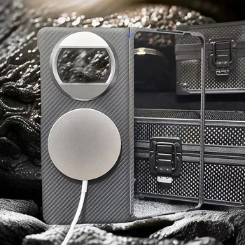 Директна Доставка, Телефон На Настоящия Арамидни, Въглеродни Влакна За Huawei Капитан X3, Сгъваем Екран За Капитан X3, Защитен Калъф MagSafe