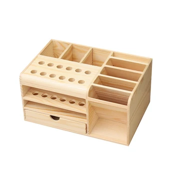 Дървена кутия за съхранение с няколко отделения, Подходящи за сортиране неща за мобилни телефони.