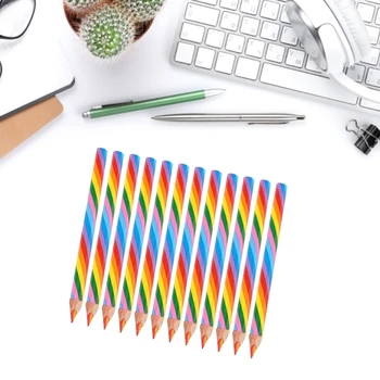 Дървени Цветни Моливи Rainbow Pencils, Цветни Моливи за Рисуване Coloring Y9RF