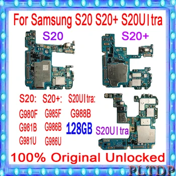 Една и Две SIM Карти На Samsung Galaxy S20 G980F S20 Plus G985F дънна Платка С Чипове Напълно Протестированная Работна дънна Платка 128 GB