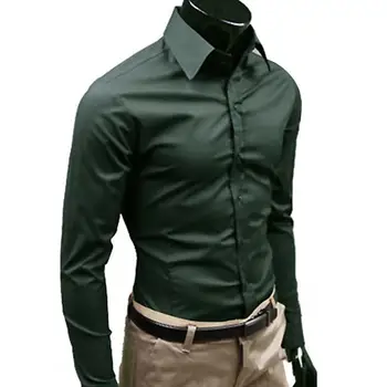 Елегантна бизнес риза, устойчив на усадке, закопчалки за копчета, не блести, риза на бутони, не се колебае