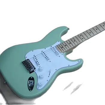 Електрическа китара ST Сърфирах в зелен цвят, кленов лешояд, благородна китара, безплатна доставка
