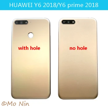 За Huawei Y6 2018 Y6 Prime 2018 Задната част на панела на капака на отделението за батерията Корпус от задната врата, Страничен Ключ на резервни Части за ремонт на обектив на камерата