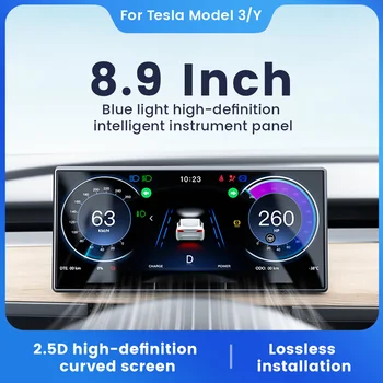 За Tesla Model 3 Y 2019-2022 Цифров Централен Дисплей на Арматурното табло Carplay Android Auto 8,9-инчов LCD Екран HUD Автомобилни Аксесоари