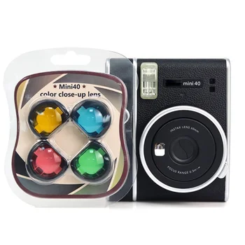 За камера Mini 40, цветна камера, хубав цвят на обектива в близък план, набор от филтри за аксесоари на фотоапарата Fujifilm instax Mini 40