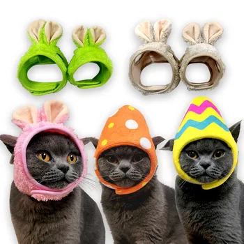 Забавна шапка за котки на Великден, Елегантен костюм, Шапка за домашни любимци, Коледен Cosplay, Топли шапки, Шапки за кучета, Аксесоари за кученца и котки