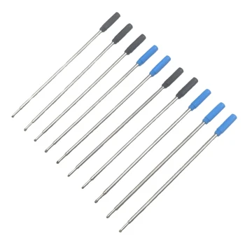 Зареждане на химикалка метална 115 мм, пълнеж писалки с мастило на маслена основа синьо / черно (10 броя) J60A