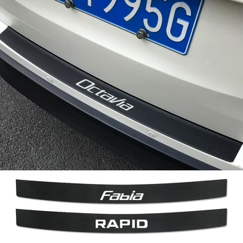 Защитни Етикети в Багажника на Колата за Skoda Octavia 2 A5 A7 Fabia 3 Rapid Superb 3 Kodiaq Scala Karoq Kamiq Автомобилни Аксесоари върху Задната Броня