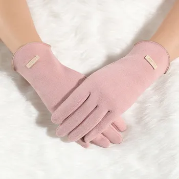 Зимни дамски ръкавици с нагревателя за ръце на руното лигавицата, дамски ръкавици за пълен пръст, Ветрозащитная велосипедна ръкавица със сензорен екран, велосипедни ръкавици