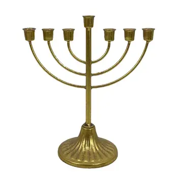 Златна Метална Менора 9 Menor Анти-Выцветающий Свещник Свещник Подходящ За Стандартни Ханукальных Свещи Подарък на Ханука